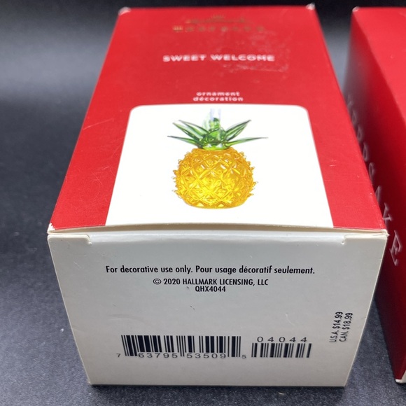 Hallmark Keepsake Sweet Welcome Pineapple 2020 (lot of 2) - Picture 2 of 9